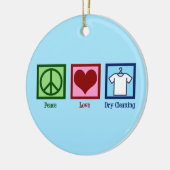 Peace Liebe Trockenreinigung Keramik Ornament (Links)
