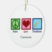 Peace Liebe Trombone Player Custom Christmas Keramik Ornament (Links)