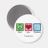 Peace Liebe Trombone Player Niedlich Custom Magnet (Vorderseite/Rückseite)