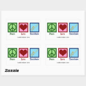 Peace Liebe Trombone Player Niedlich Custom Rechteckiger Aufkleber (Blatt)