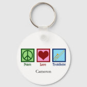 Peace Liebe Trombone Player Niedlich Custom Schlüsselanhänger (Vorderseite)