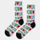 Peace Liebe Trumpet Niedliche Band Socken (Linkes Detail)
