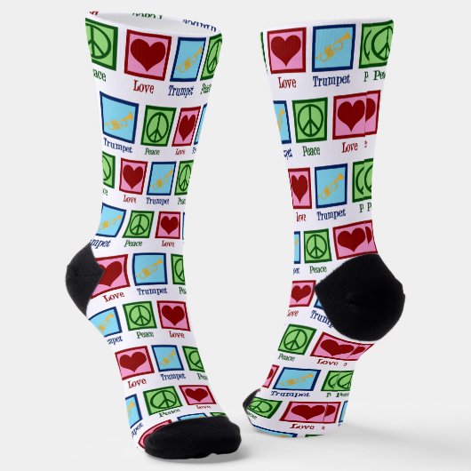 Peace Liebe Trumpet Niedliche Band Socken (Gewinkelt)