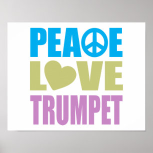 Peace Liebe Trumpet Poster