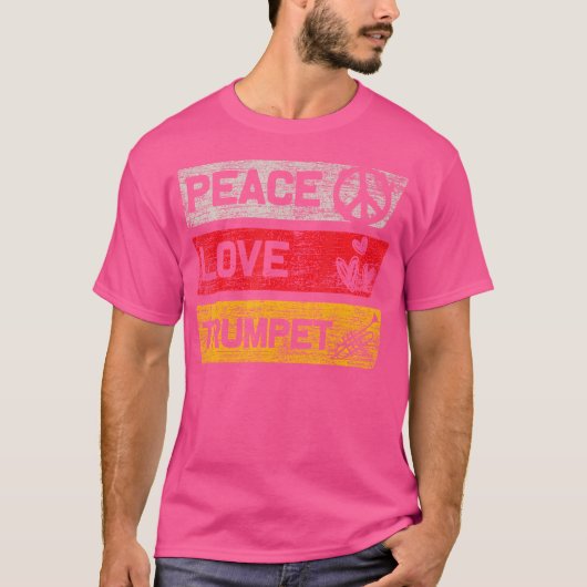 Peace Liebe Trumpet T-Shirt (Vorderseite)