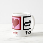 Peace Liebe Tuba Player Kaffeetasse (VorderseiteRechts)