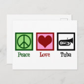 Peace Liebe Tuba Player Postkarte (Vorne/Hinten)