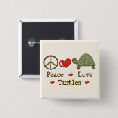 Peace Liebe Turtles Button (Vorne & Hinten)