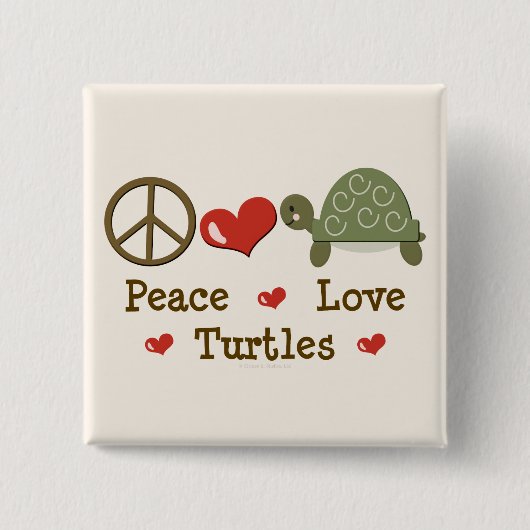 Peace Liebe Turtles Button (Vorderseite)