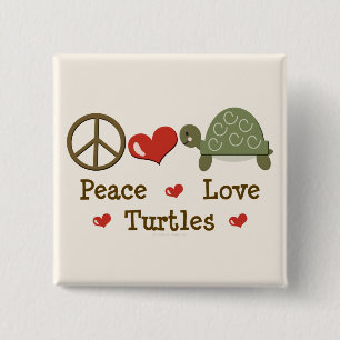 Peace Liebe Turtles Button