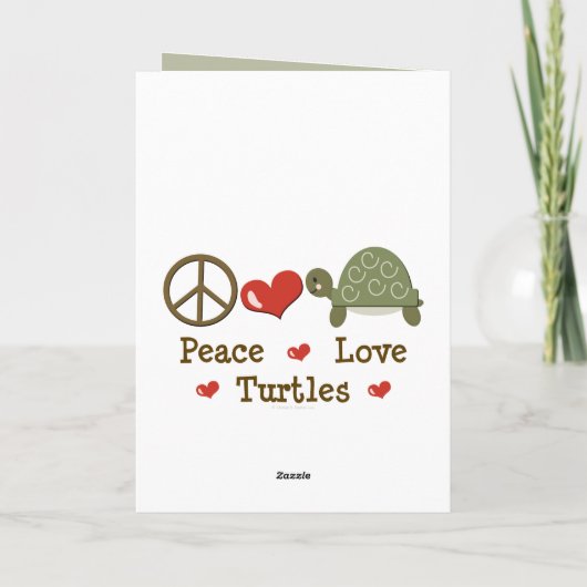 Peace Liebe Turtles Grußkarte Karte (Rückseite)