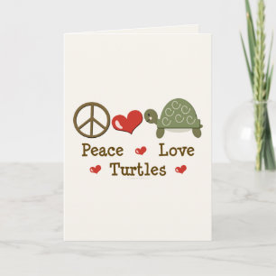 Peace Liebe Turtles Grußkarte Karte