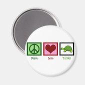 Peace Liebe Turtles Magnet (Vorderseite/Rückseite)
