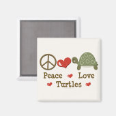 Peace Liebe Turtles Magnet (Vorderseite/Rückseite)