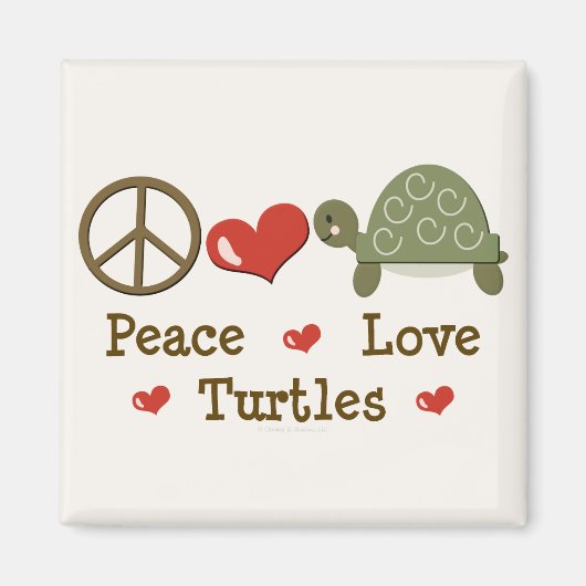 Peace Liebe Turtles Magnet (Vorne)