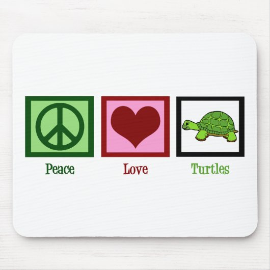 Peace Liebe Turtles Mousepad (Vorne)