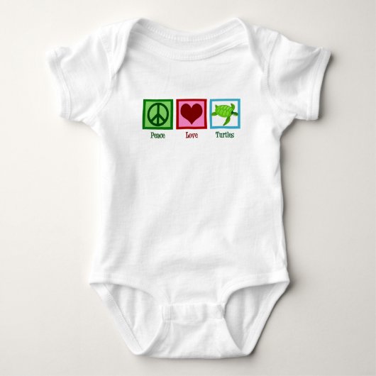 Peace Liebe Turtles Niedlich Sea Turtle Baby Strampler (Vorderseite)