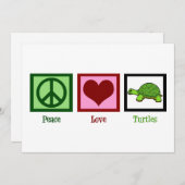 Peace Liebe Turtles Niedlich Turtle Card (Vorne/Hinten)