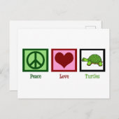 Peace Liebe Turtles Postkarte (Vorne/Hinten)