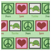 Peace Liebe Turtles Stoff (Nahaufnahme)
