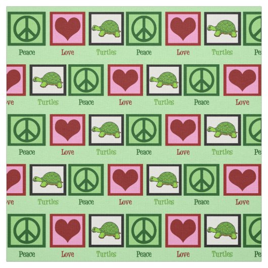 Peace Liebe Turtles Stoff (Muster)