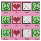 Peace Liebe Twirl Stoff (Nahaufnahme)
