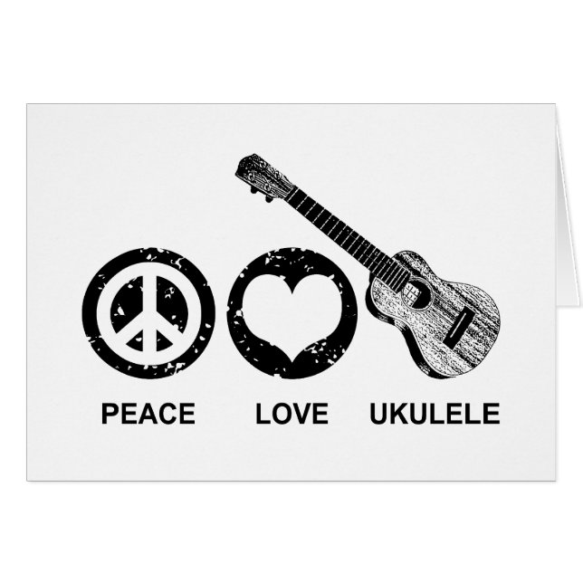 Peace Liebe Ukulele (Vorderseite (Horizontal))