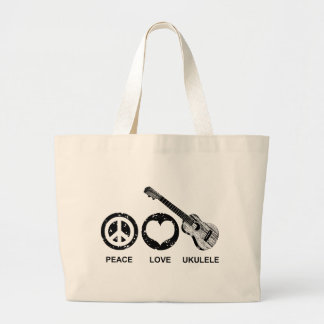 Peace Liebe Ukulele Jumbo Stoffbeutel