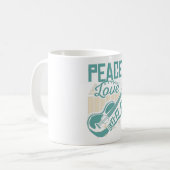 Peace Liebe Ukulele Kaffeetasse (Vorderseite Links)
