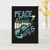 Peace Liebe Ukulele Karte (Gelbe Blume)