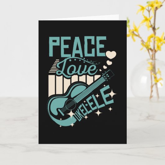 Peace Liebe Ukulele Karte (Gelbe Blume)