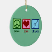Peace Liebe Ukulele Keramik Ornament (Rechts)