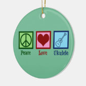 Peace Liebe Ukulele Keramik Ornament (Links)