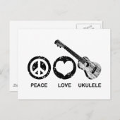 Peace Liebe Ukulele Postkarte (Vorne/Hinten)
