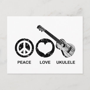Peace Liebe Ukulele Postkarte