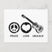 Peace Liebe Ukulele Postkarte (Vorderseite)