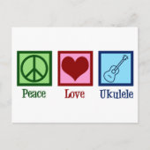 Peace Liebe Ukulele Postkarte (Vorderseite)