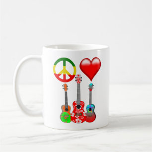Peace Liebe Ukuleles Kaffeetasse
