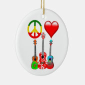 Peace Liebe Ukuleles Keramik Ornament (Rechts)