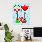 Peace Liebe Ukuleles Poster (Heimbüro)