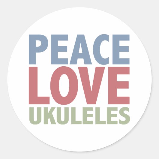 Peace Liebe Ukuleles Runder Aufkleber (Vorderseite)