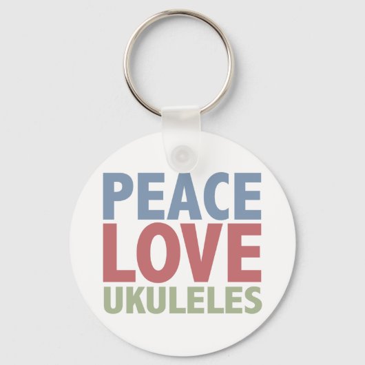 Peace Liebe Ukuleles Schlüsselanhänger (Vorderseite)