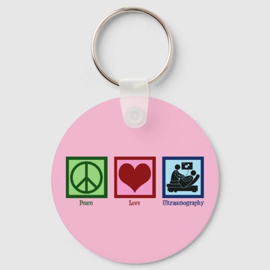Peace Liebe Ultrasonographie Ultrasound Techniker Schlüsselanhänger (Vorderseite)