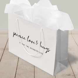 Peace Liebe und Hugs Minimal Christmas Dove Gray Große Geschenktüte