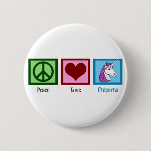Peace Liebe Unicorns Button