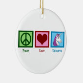 Peace Liebe Unicorns Keramikornament (Rechts)