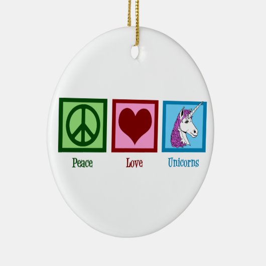 Peace Liebe Unicorns Keramikornament (Rechts)