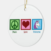 Peace Liebe Unicorns Keramikornament (Links)