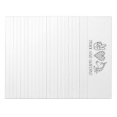 Peace Liebe Unicorns Lined Notepad Notizblock (Vorderseite)