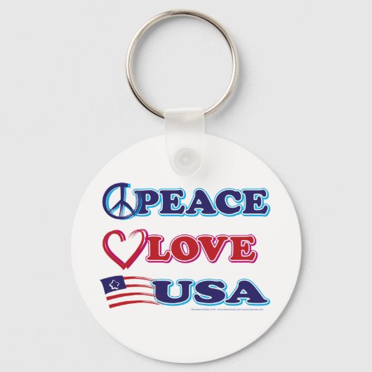 Peace-Liebe-USA Schlüsselanhänger (Vorderseite)